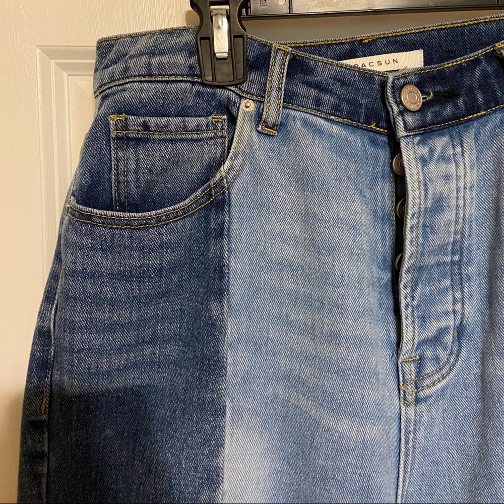PacSun High Rise Straight Leg Two-Tone Jeans